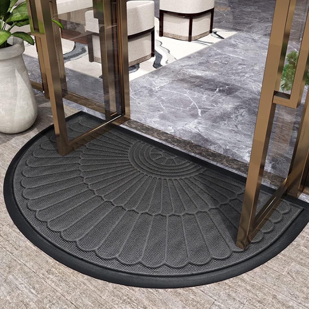 Door Mat Rubber Semi Circle Non Slip Durable Entry