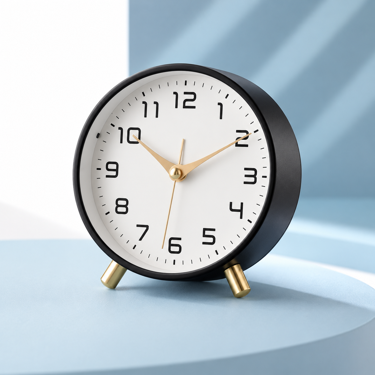 Table Clock Scandinavian Wood Silent Non Ticking