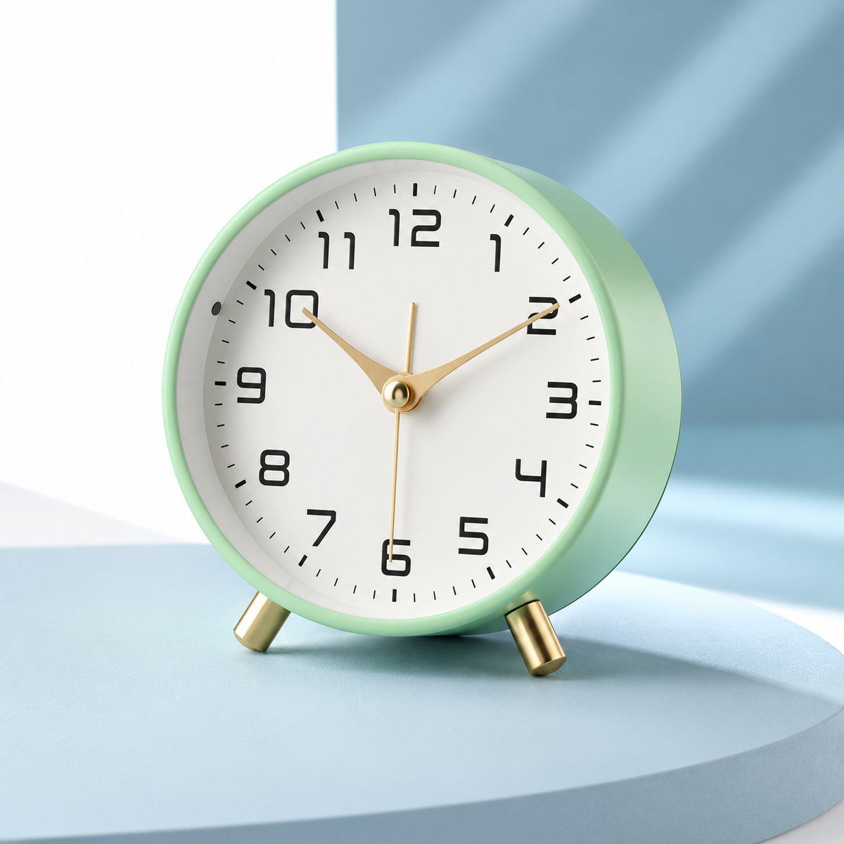 Table Clock Scandinavian Wood Silent Non Ticking