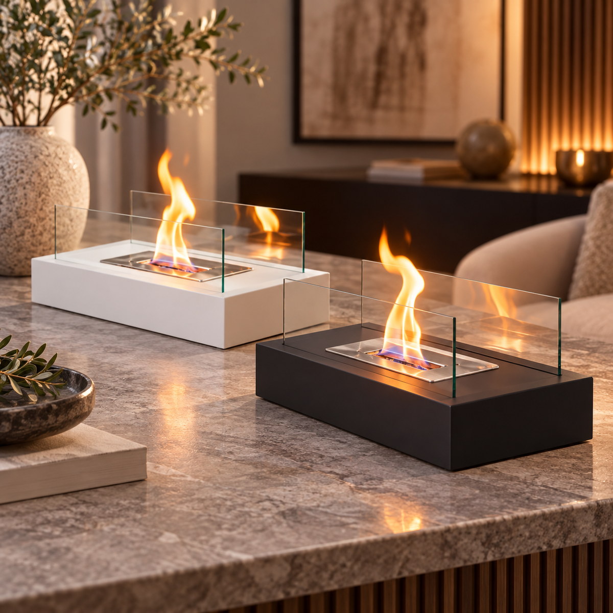 Bio Ethanol Fireplace Tabletop Indoor Outdoor Burner