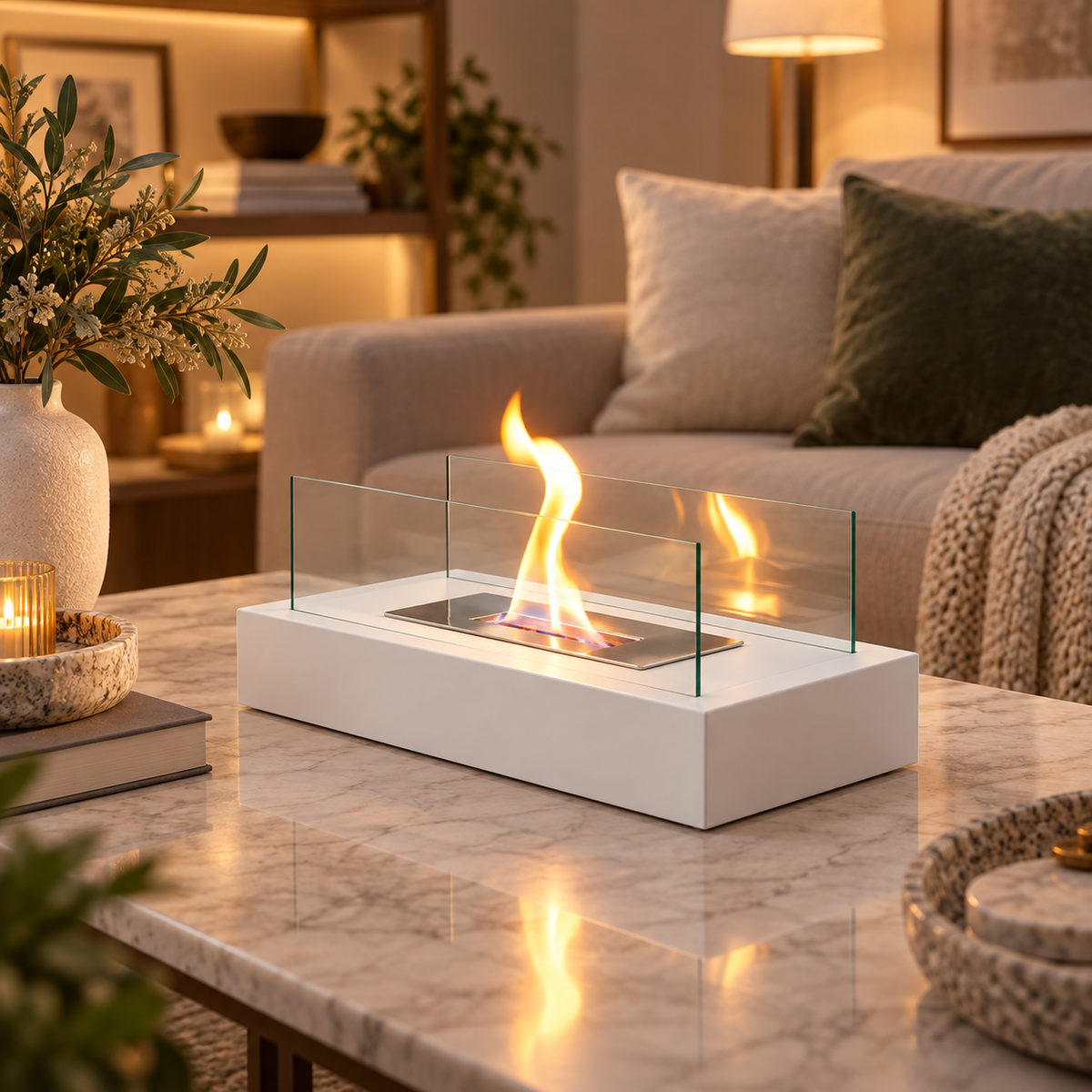 Bio Ethanol Fireplace Tabletop Indoor Outdoor Burner