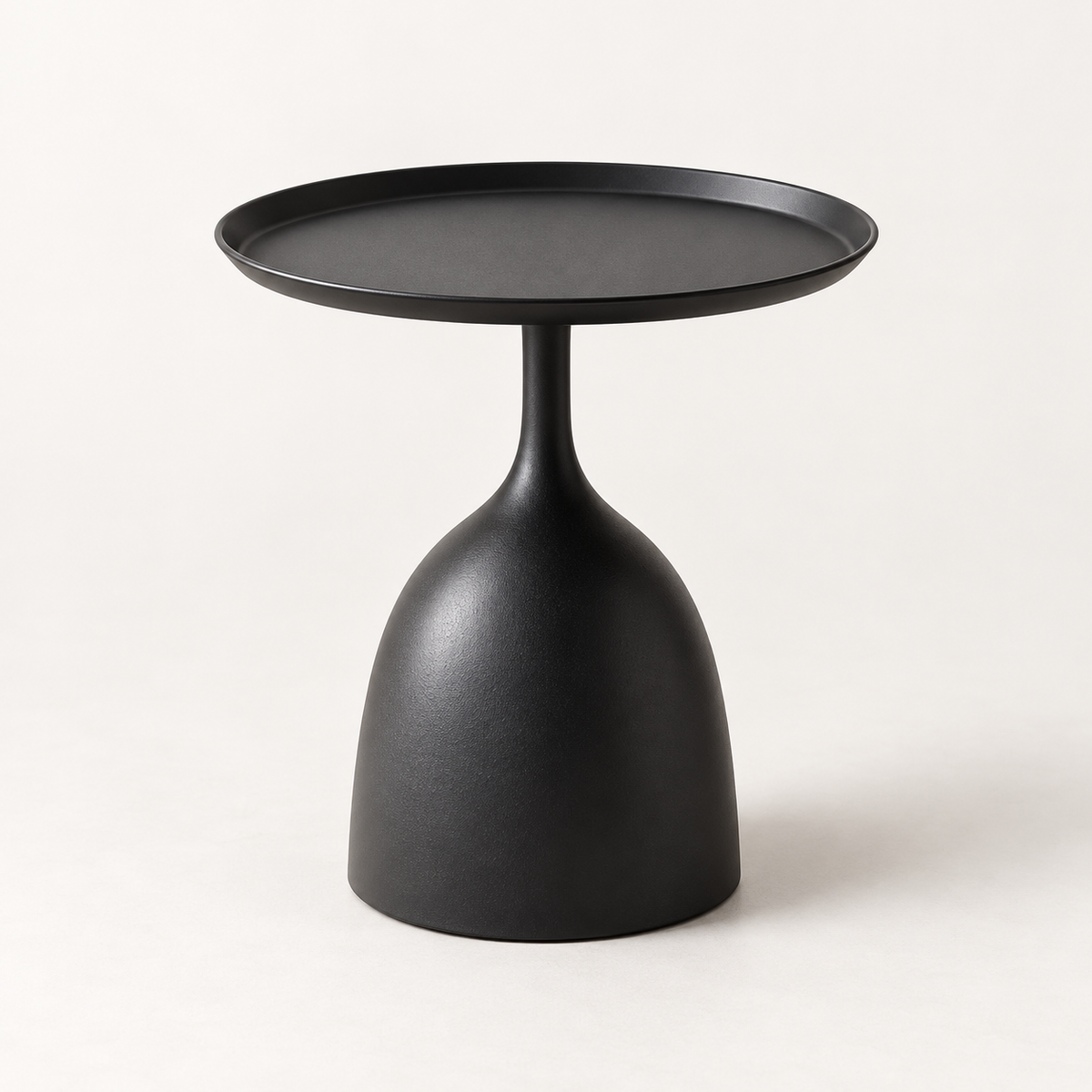 Side Table Round Metal Tray Top Pedestal End Table