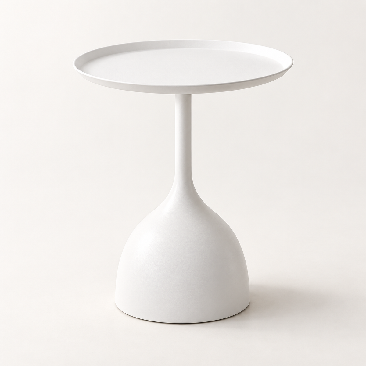 Side Table Round Metal Tray Top Pedestal End Table