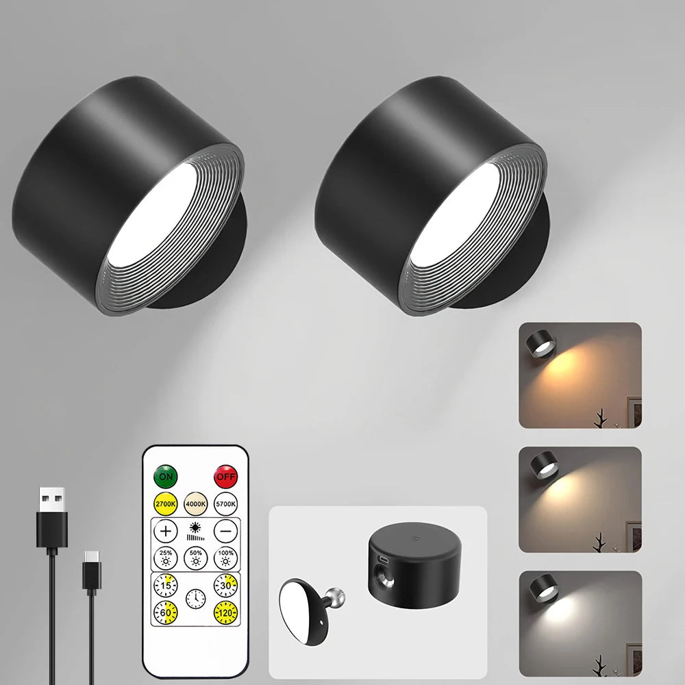 Wall Light Rechargeable LED Remote 3 Colour Dimmable