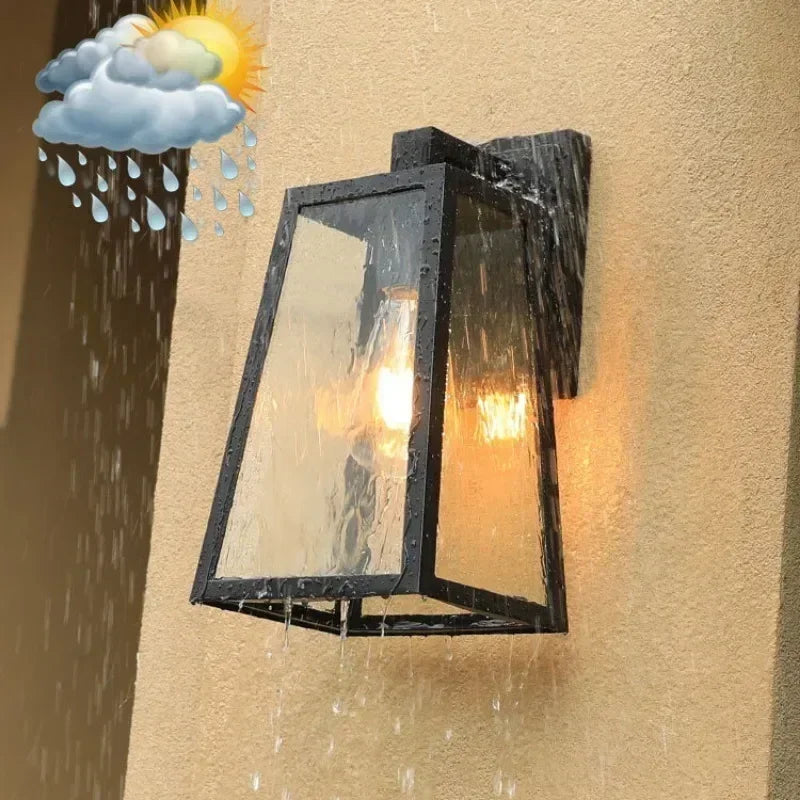 Outdoor Wall Light Matte Black Lantern IP65 Modern