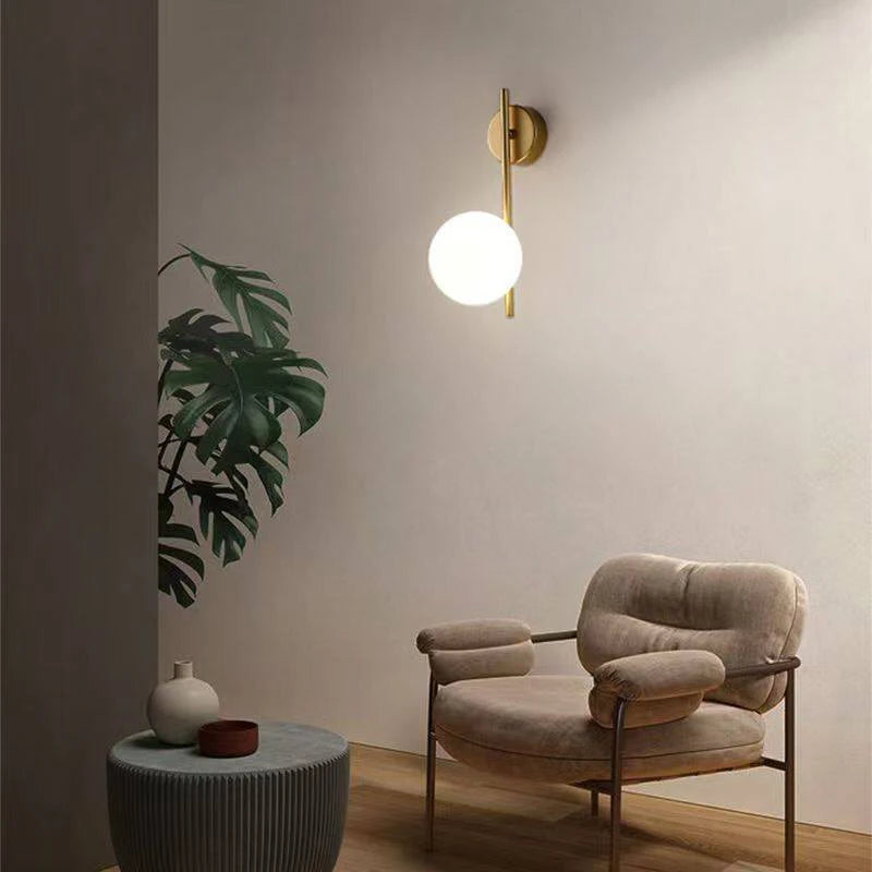 Wall Sconce Frosted Glass Ball G9 Hardwired Nordic