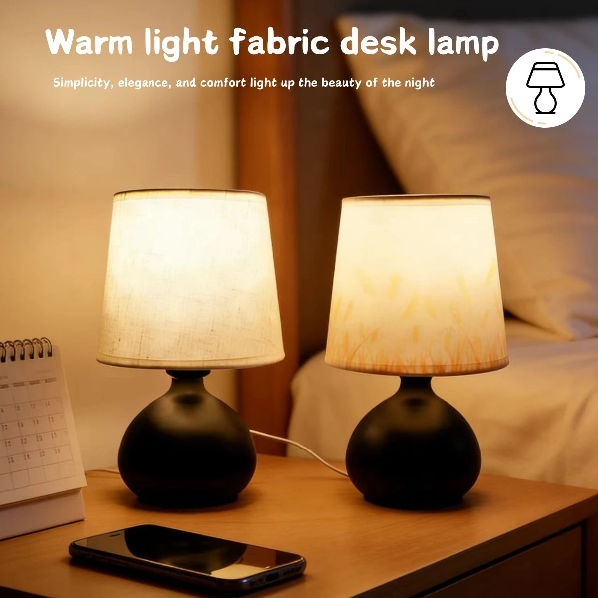 Bedside Lamp Warm LED Touch Dimmable Small Bedroom