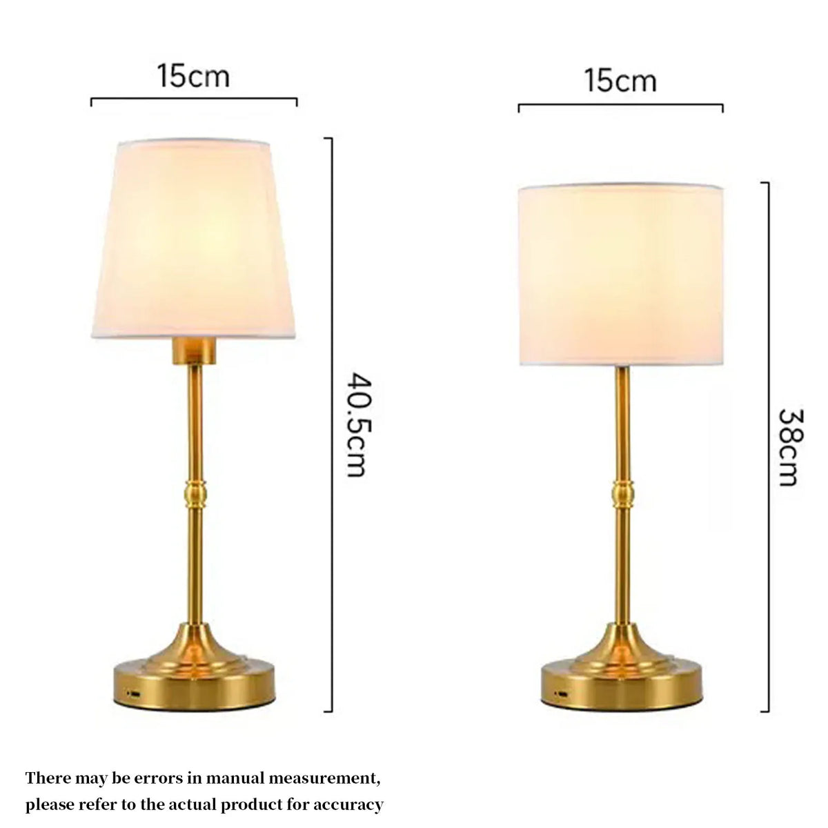 Table Lamp Cordless Rechargeable Fabric 3 Level Touch