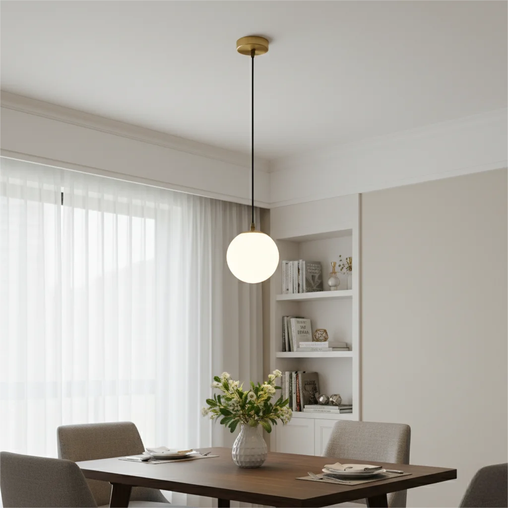Pendant Light Gold PVC Ball LED Modern Chandelier