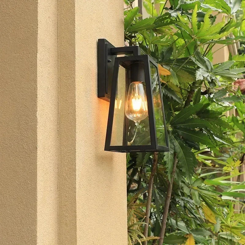 Outdoor Wall Light Matte Black Lantern IP65 Modern