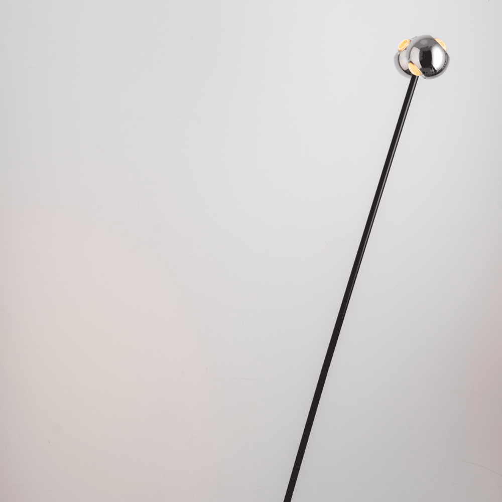 Floor Lamp Chrome Globe Dual Head Adjustable Reading