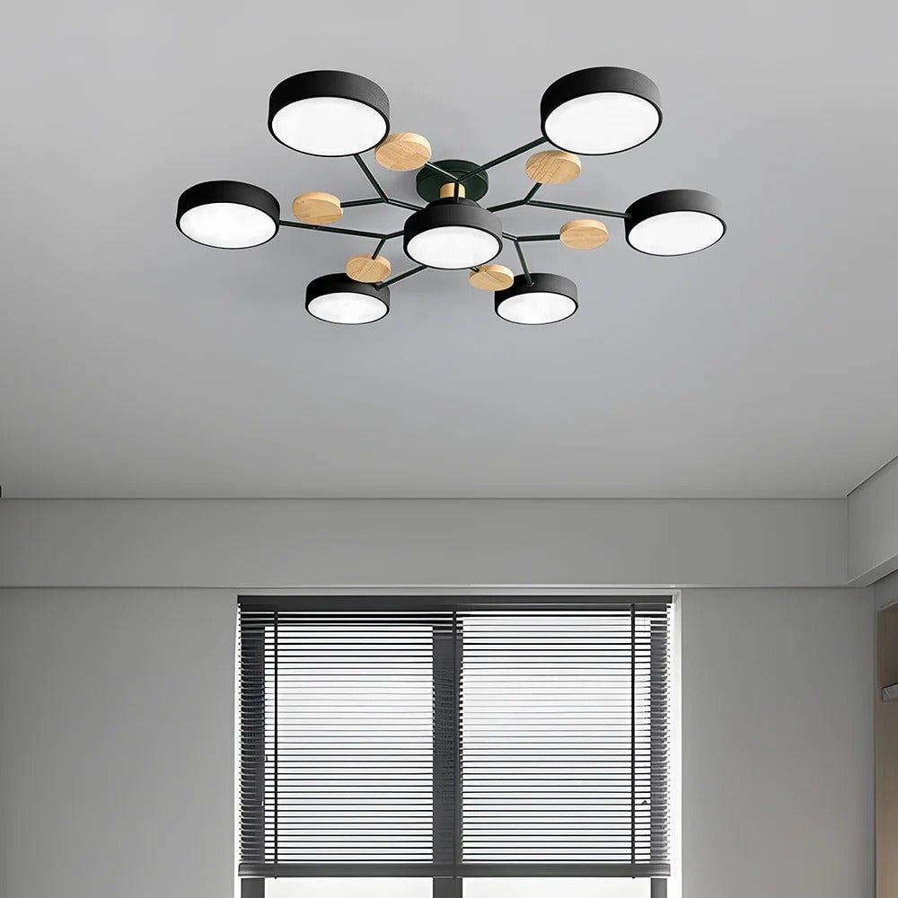 Chandelier Iron LED Semi Flush Mount Dining Ceiling