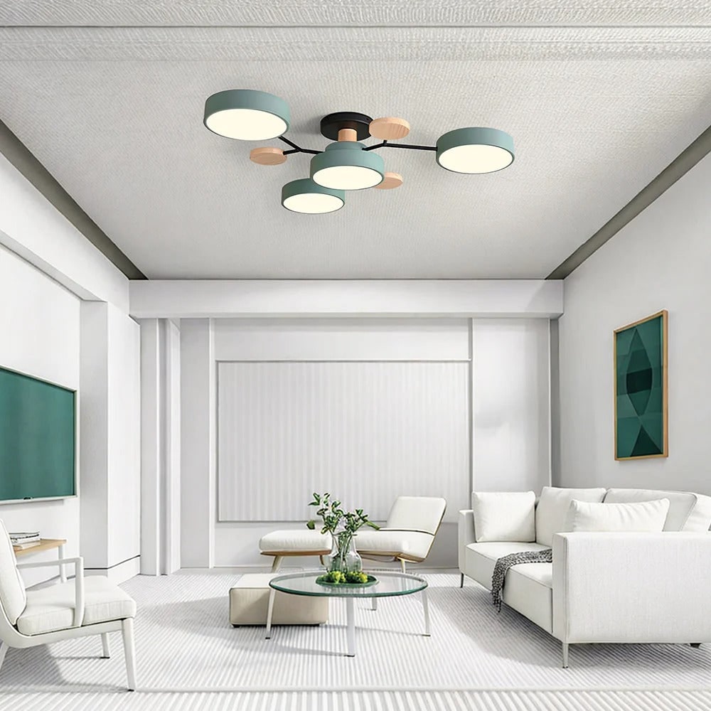 Chandelier Iron LED Semi Flush Mount Dining Ceiling