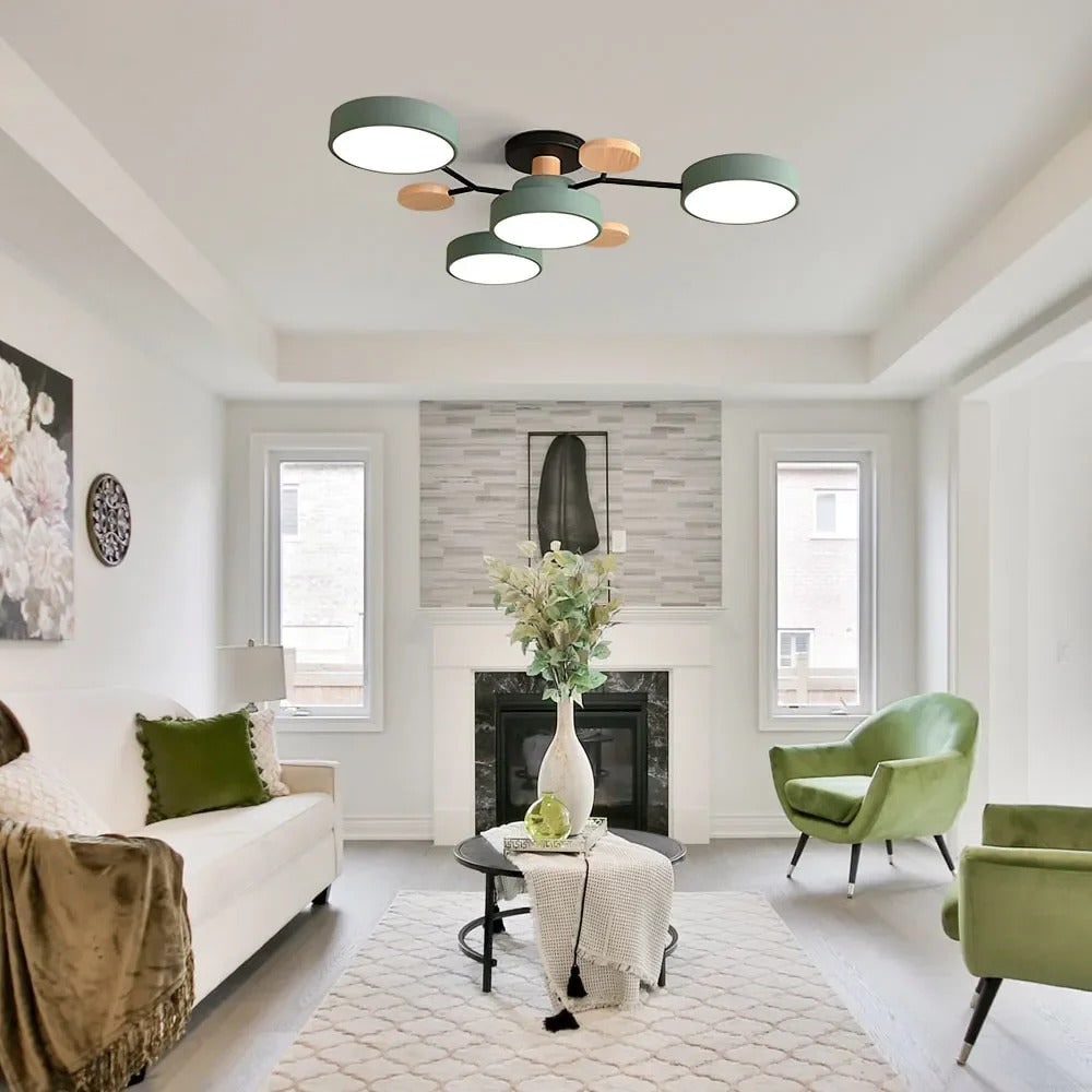 Chandelier Iron LED Semi Flush Mount Dining Ceiling