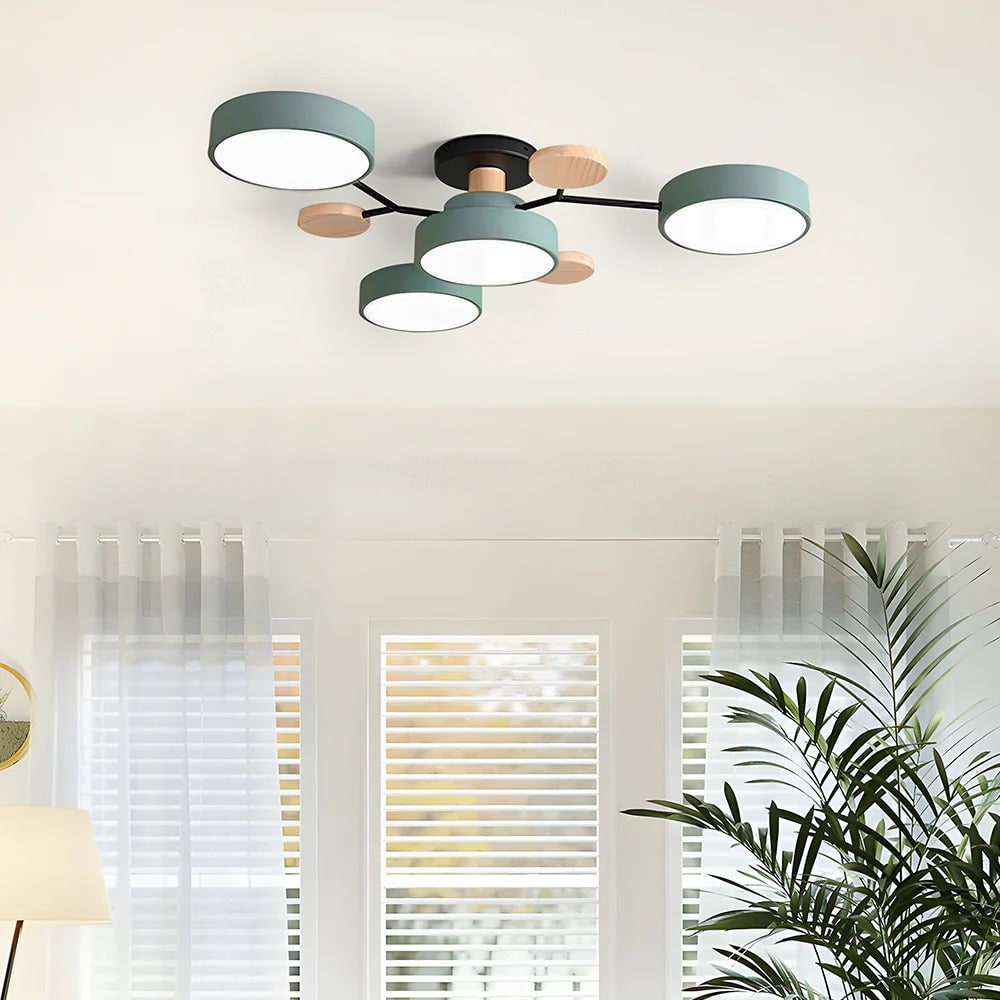 Chandelier Iron LED Semi Flush Mount Dining Ceiling
