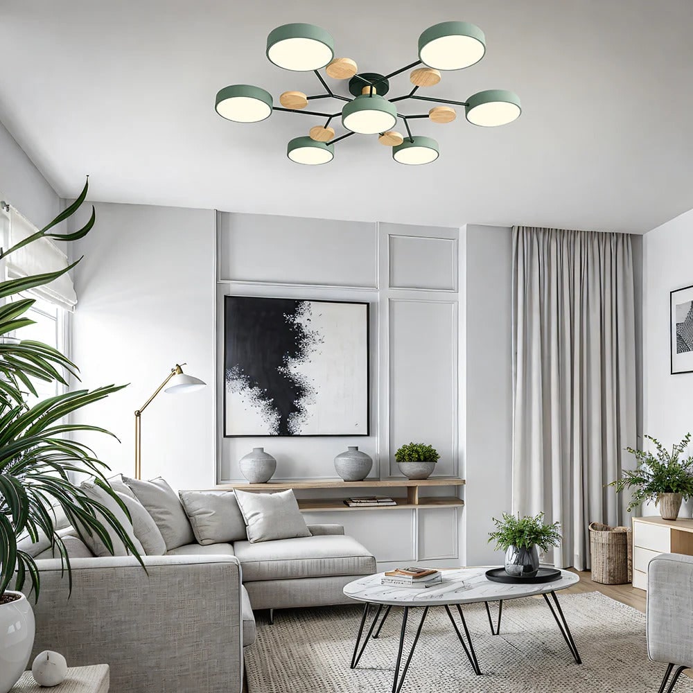 Chandelier Iron LED Semi Flush Mount Dining Ceiling