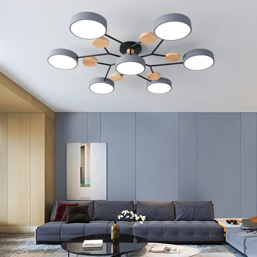 Chandelier Iron LED Semi Flush Mount Dining Ceiling