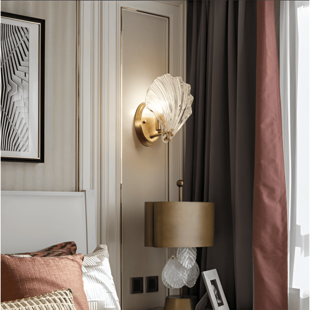Wall Sconce Shell Glass Scallop Indoor Light