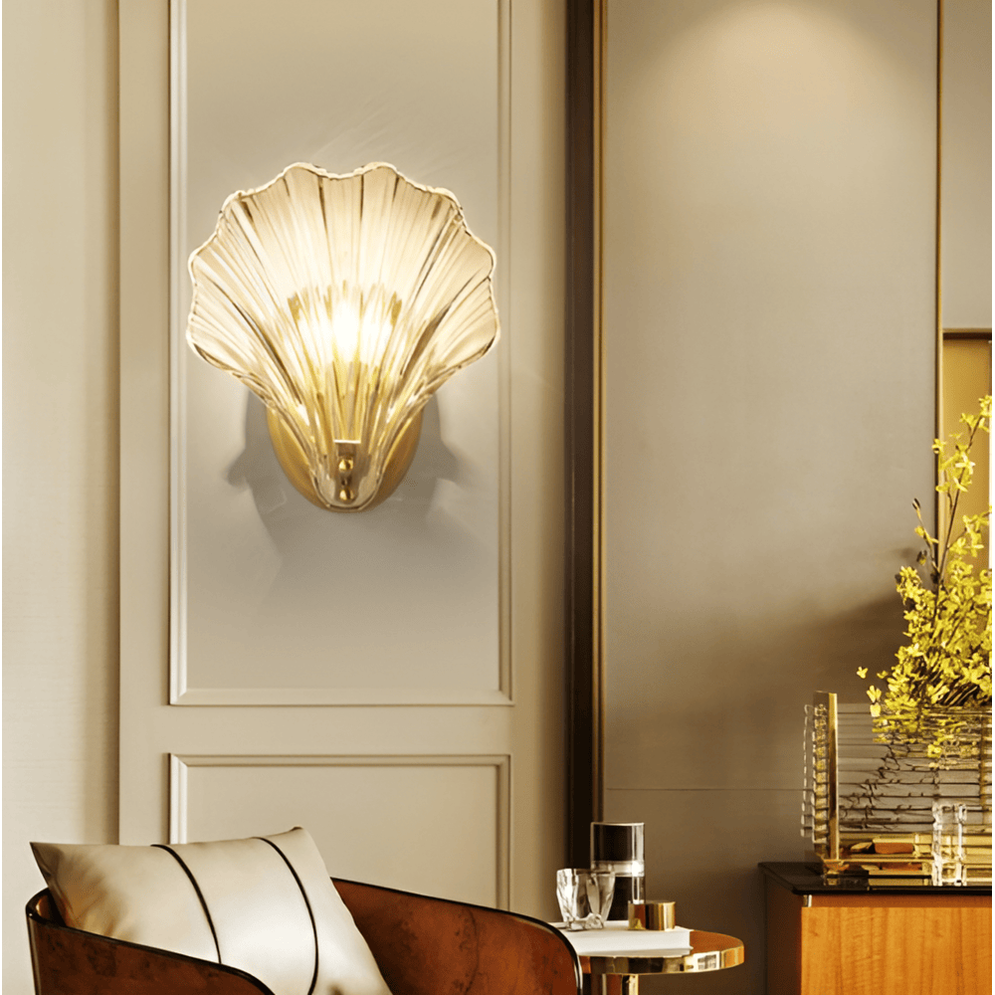Wall Sconce Shell Glass Scallop Indoor Light