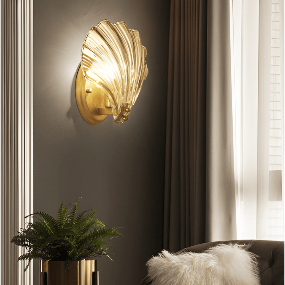 Wall Sconce Shell Glass Scallop Indoor Light