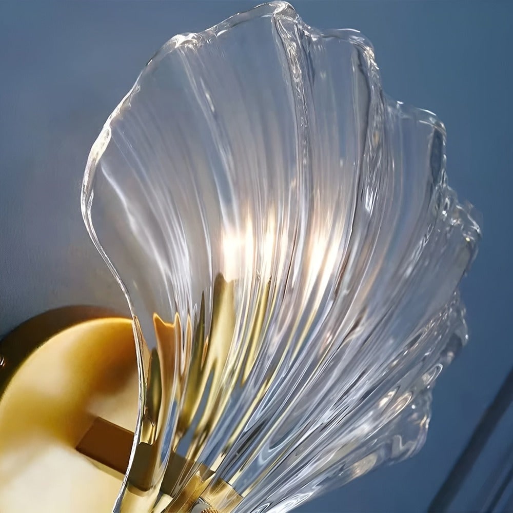 Wall Sconce Shell Glass Scallop Indoor Light