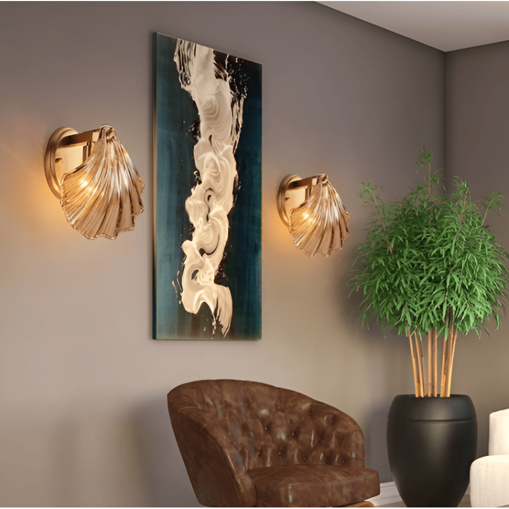 Wall Sconce Shell Glass Scallop Indoor Light