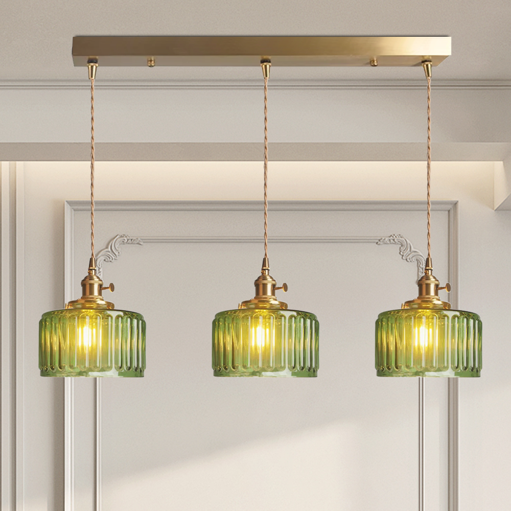 Pendant Light Green Glass Adjustable Kitchen Island