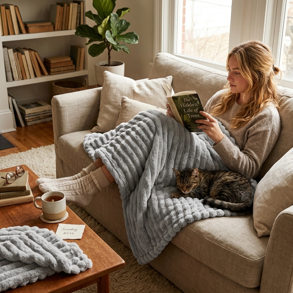 Plush Blanket Winter Soft Throw Blanket Cozy Design