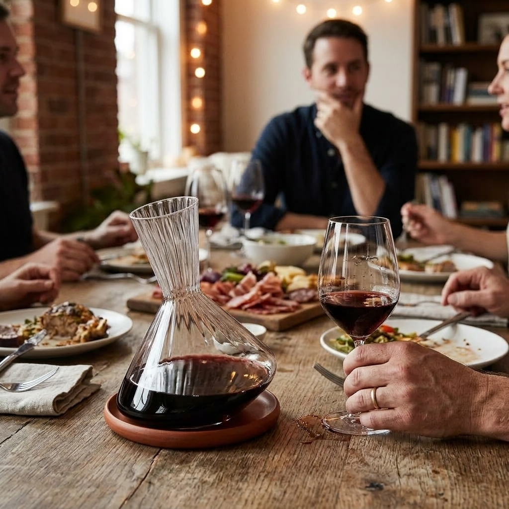 Rotating Crystal Wine Decanter