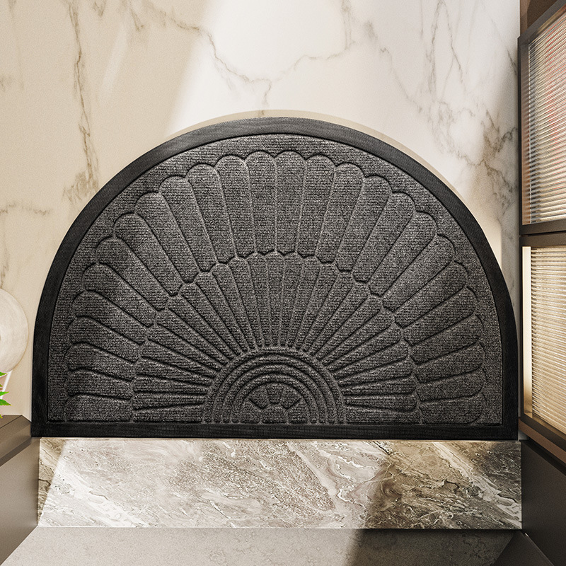 Door Mat Rubber Semi Circle Non Slip Durable Entry