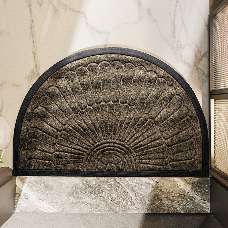 Door Mat Rubber Semi Circle Non Slip Durable Entry