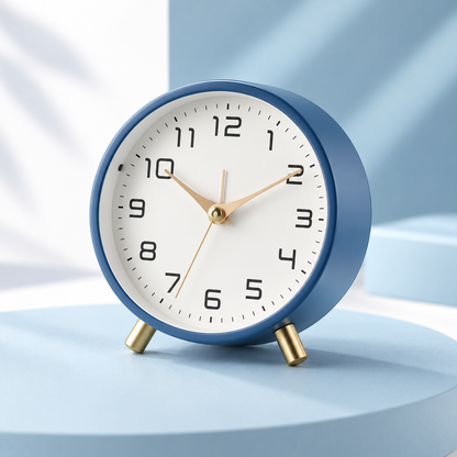 Table Clock Scandinavian Wood Silent Non Ticking