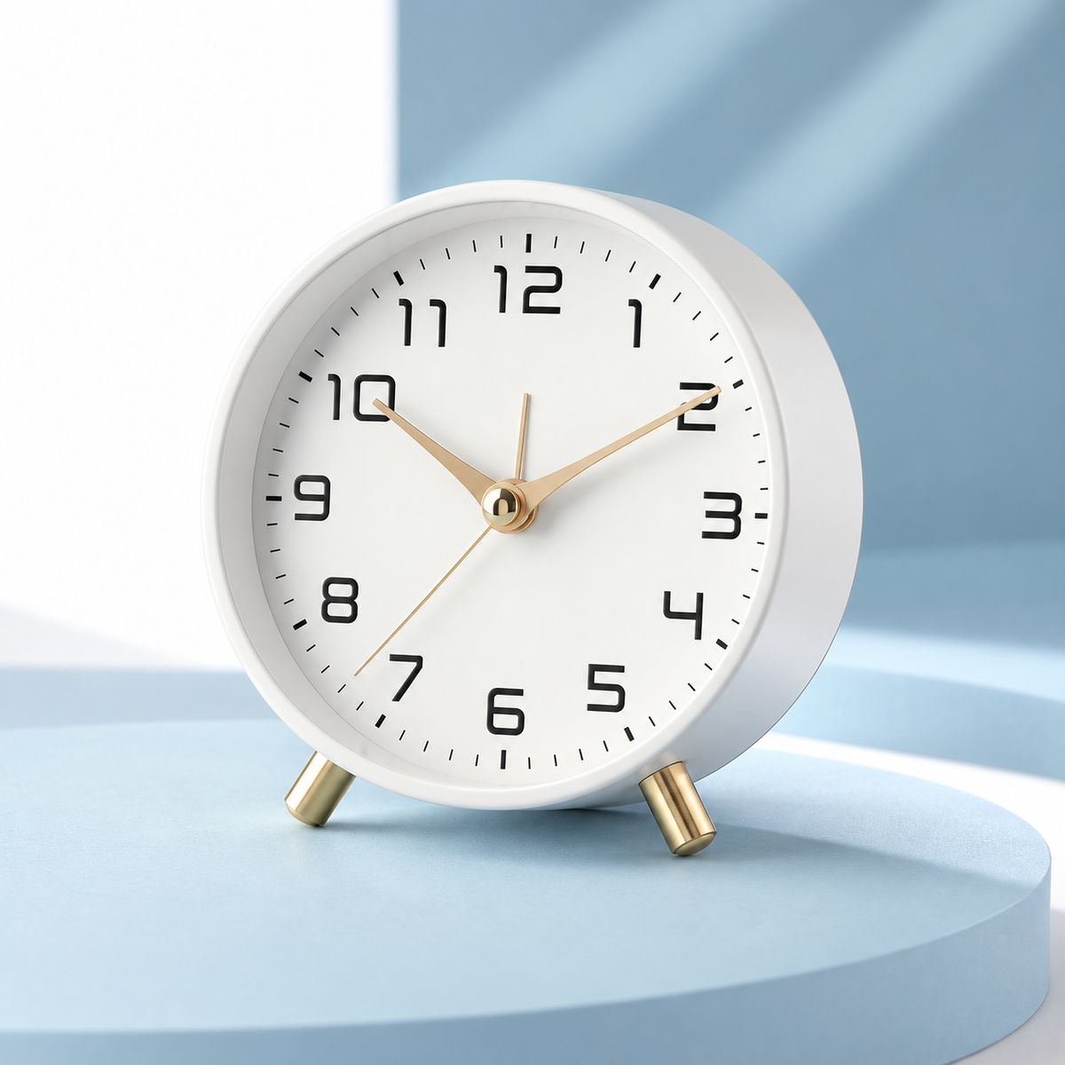 Table Clock Scandinavian Wood Silent Non Ticking