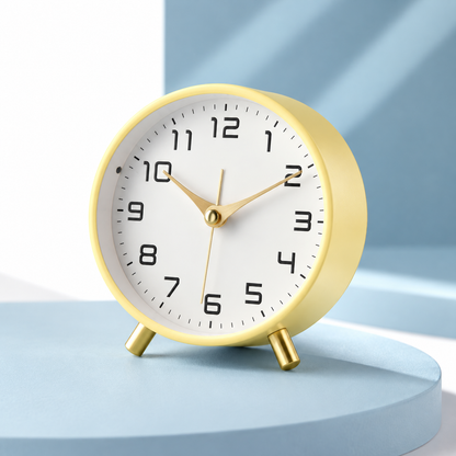 Table Clock Scandinavian Wood Silent Non Ticking