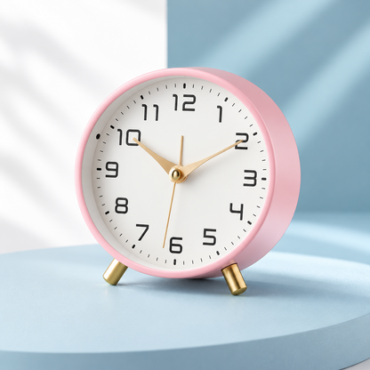 Table Clock Scandinavian Wood Silent Non Ticking