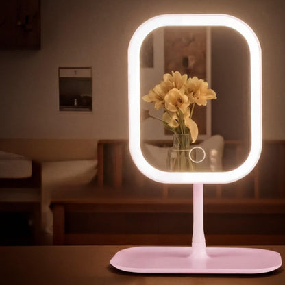 Makeup Mirror LED Lighted Rotating Stand Vanity Tray