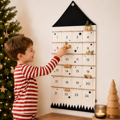 Advent Calendar Fabric 24 Pocket Hanging Countdown