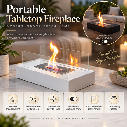 Bio Ethanol Fireplace Tabletop Indoor Outdoor Burner