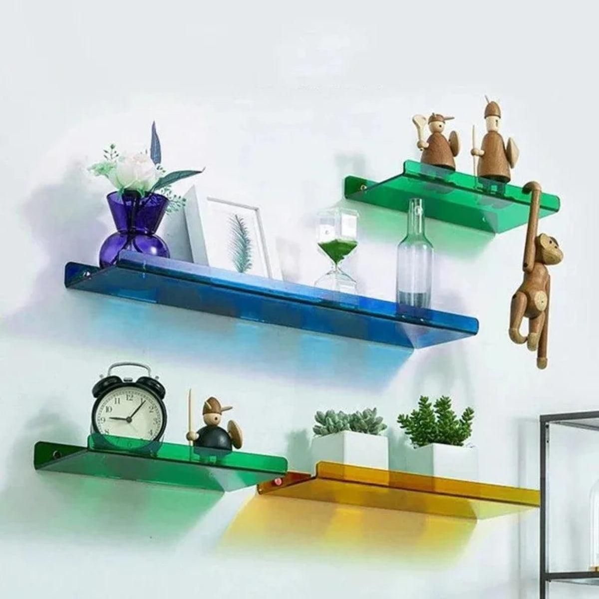Floating Wall Shelf Acrylic Retro No Drill Display