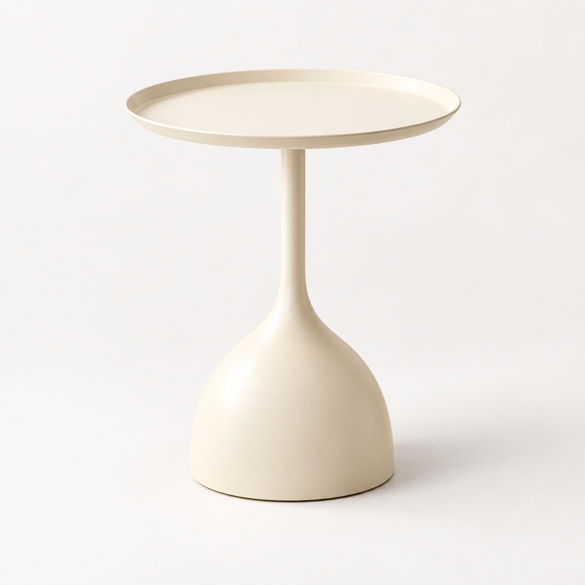 Side Table Round Metal Tray Top Pedestal End Table