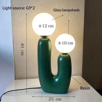 Table Lamp Art Glass Nordic Bedside Bulb Included