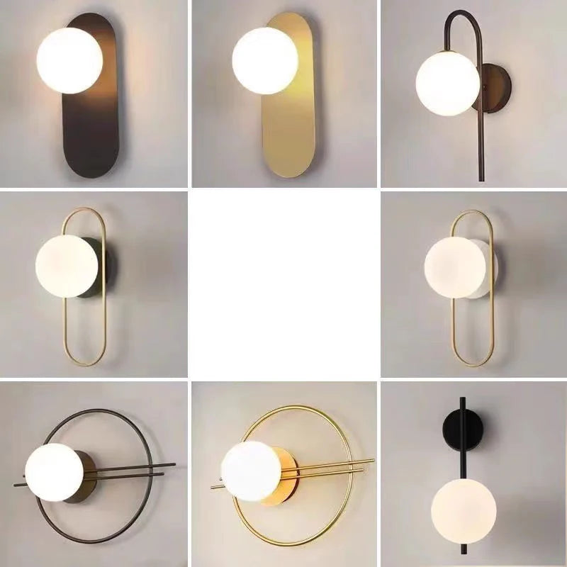 Wall Sconce Frosted Glass Ball G9 Hardwired Nordic