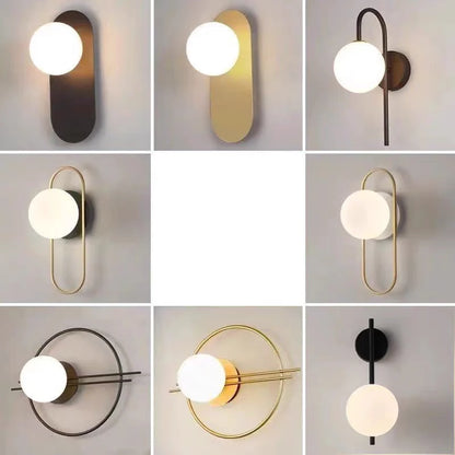 Wall Sconce Frosted Glass Ball G9 Hardwired Nordic