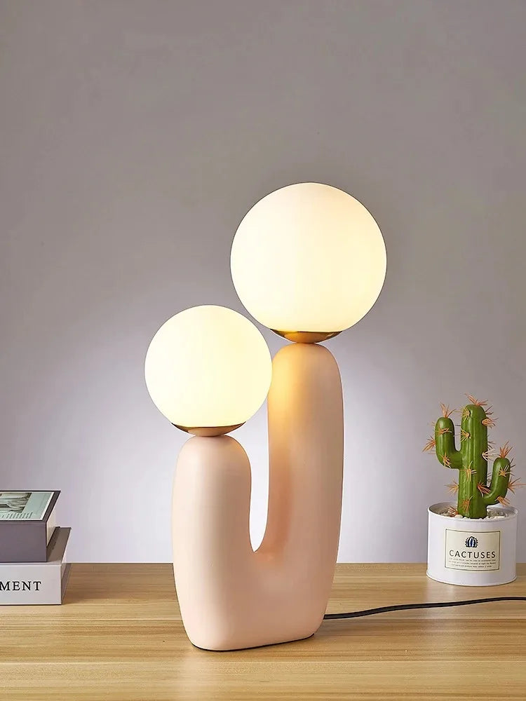 Table Lamp Art Glass Nordic Bedside Bulb Included