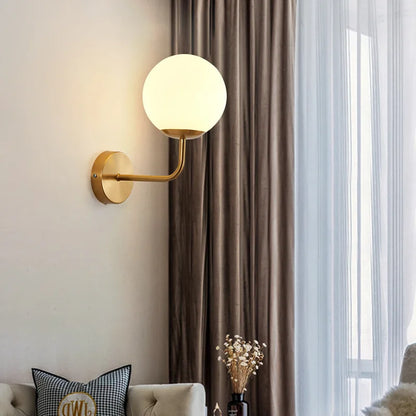 Wall Light Glass Ball Gold LED Minimalist Sconce