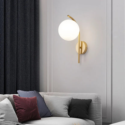 Wall Sconce Frosted Glass Ball G9 Hardwired Nordic