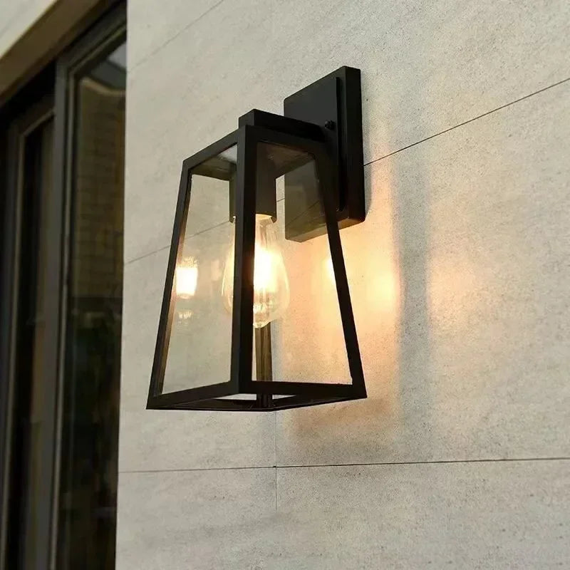 Outdoor Wall Light Matte Black Lantern IP65 Modern