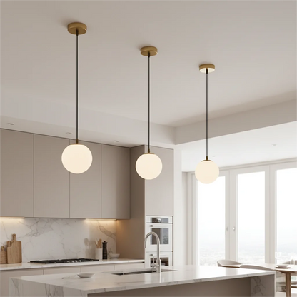 Pendant Light Gold PVC Ball LED Modern Chandelier