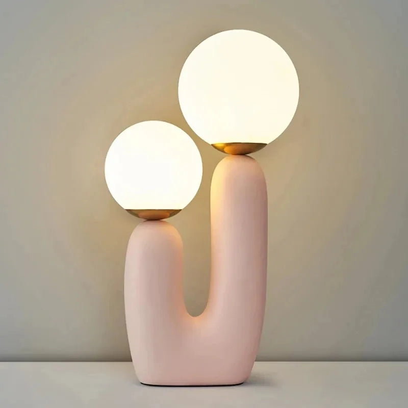 Table Lamp Art Glass Nordic Bedside Bulb Included