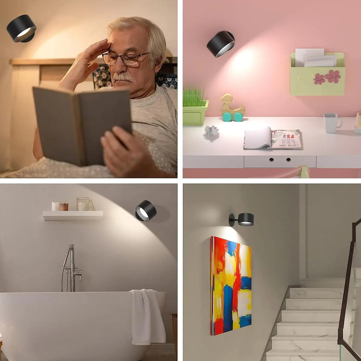 Wall Light Rechargeable LED Remote 3 Colour Dimmable